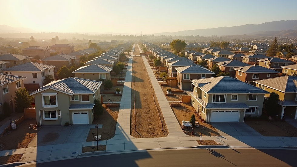 High angle view of a new residential neighborhood under construction in San Diego
