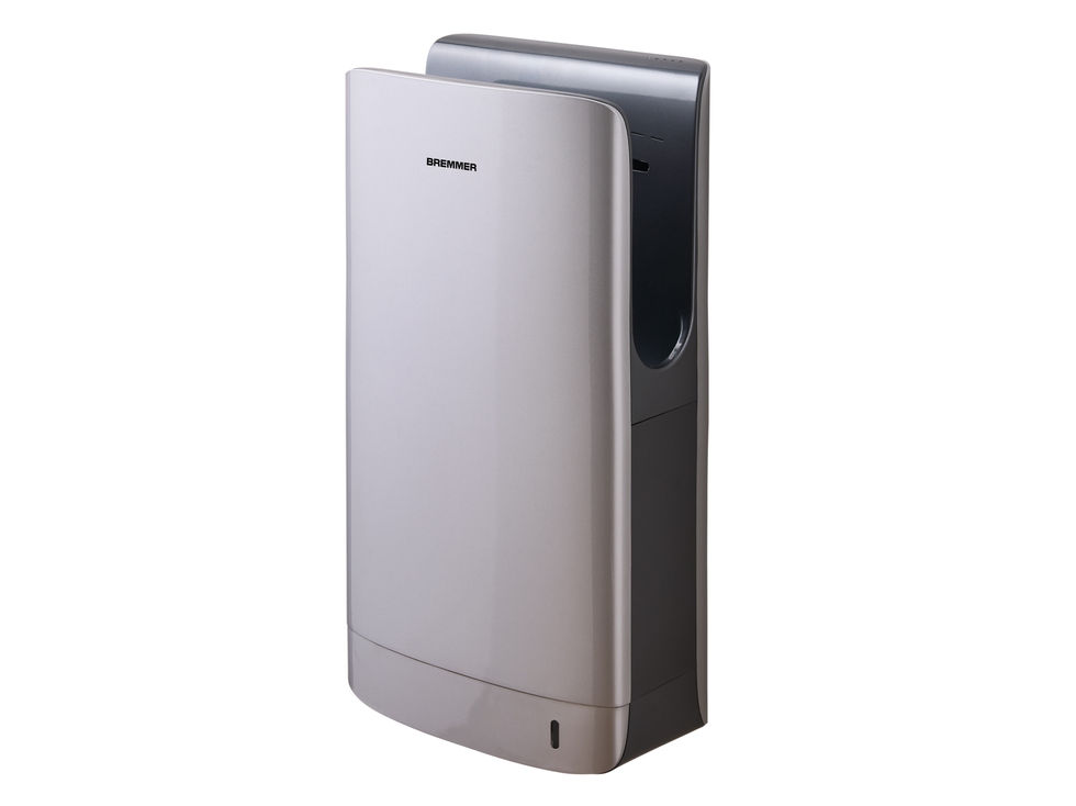 Jet Blade Hand Dryer in Silver angled cutout