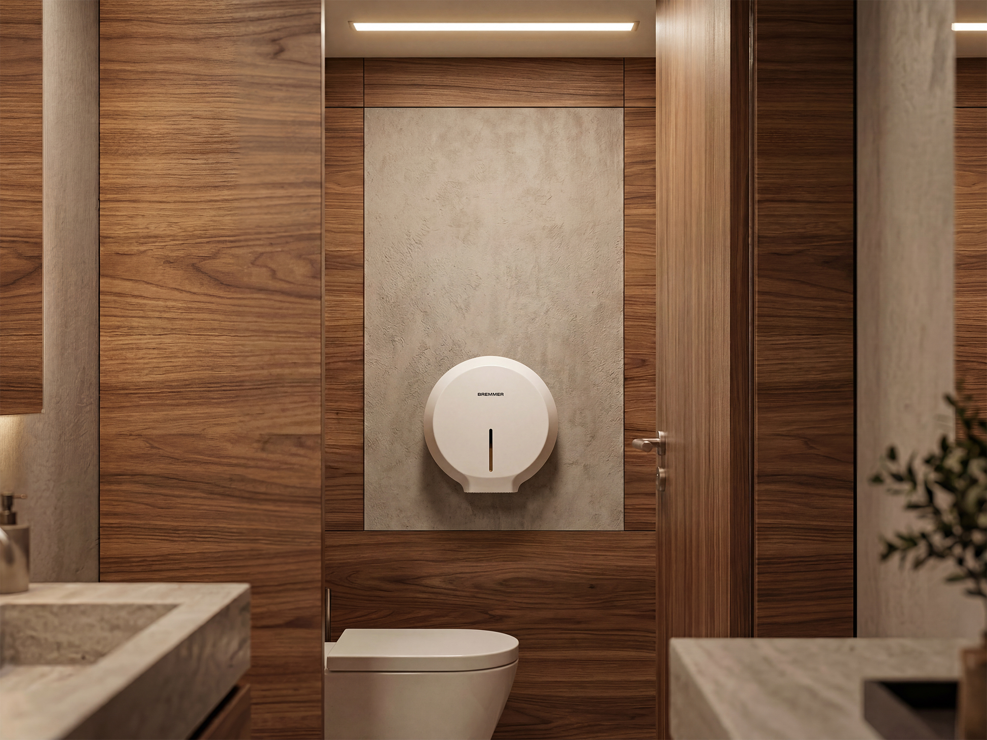 Spira Toilet Roll Dispenser in White view 2
