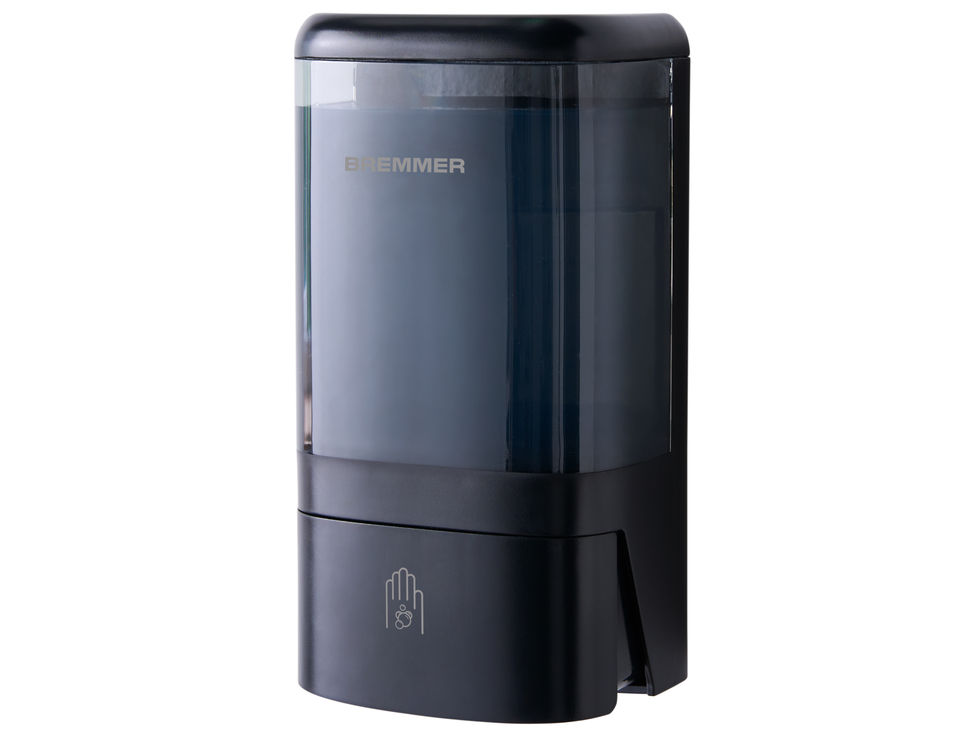 Pura foam soap dispenser in black angled cutout