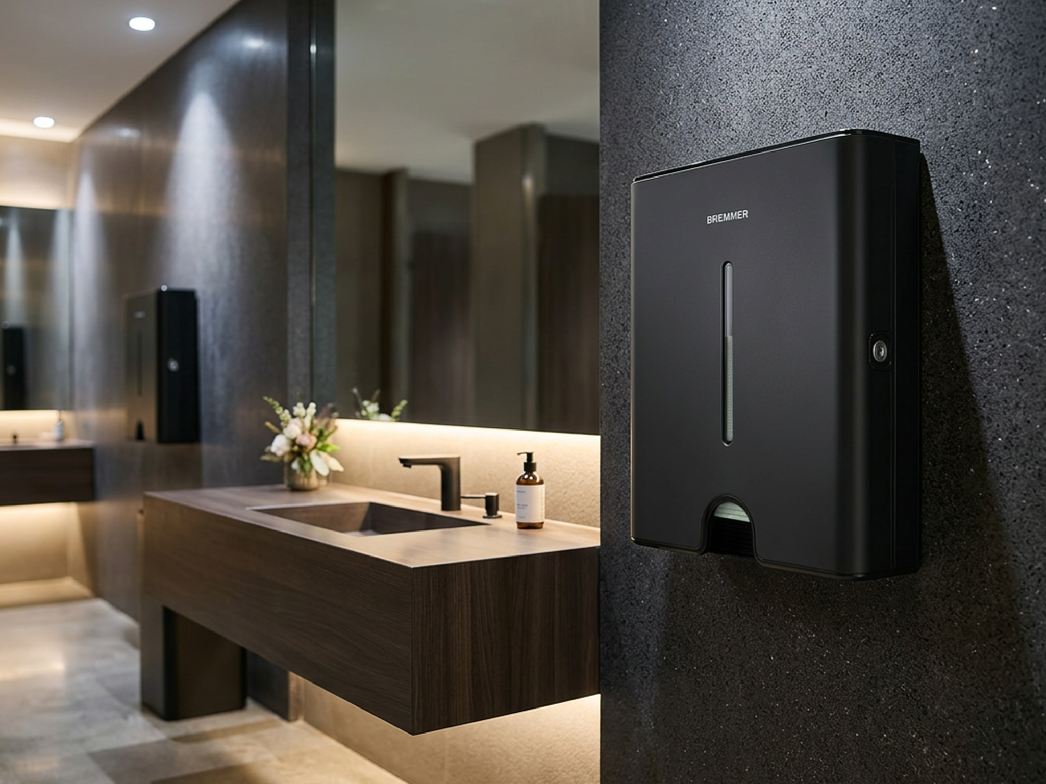 Sentra Paper Towel Dispenser in Black view 2