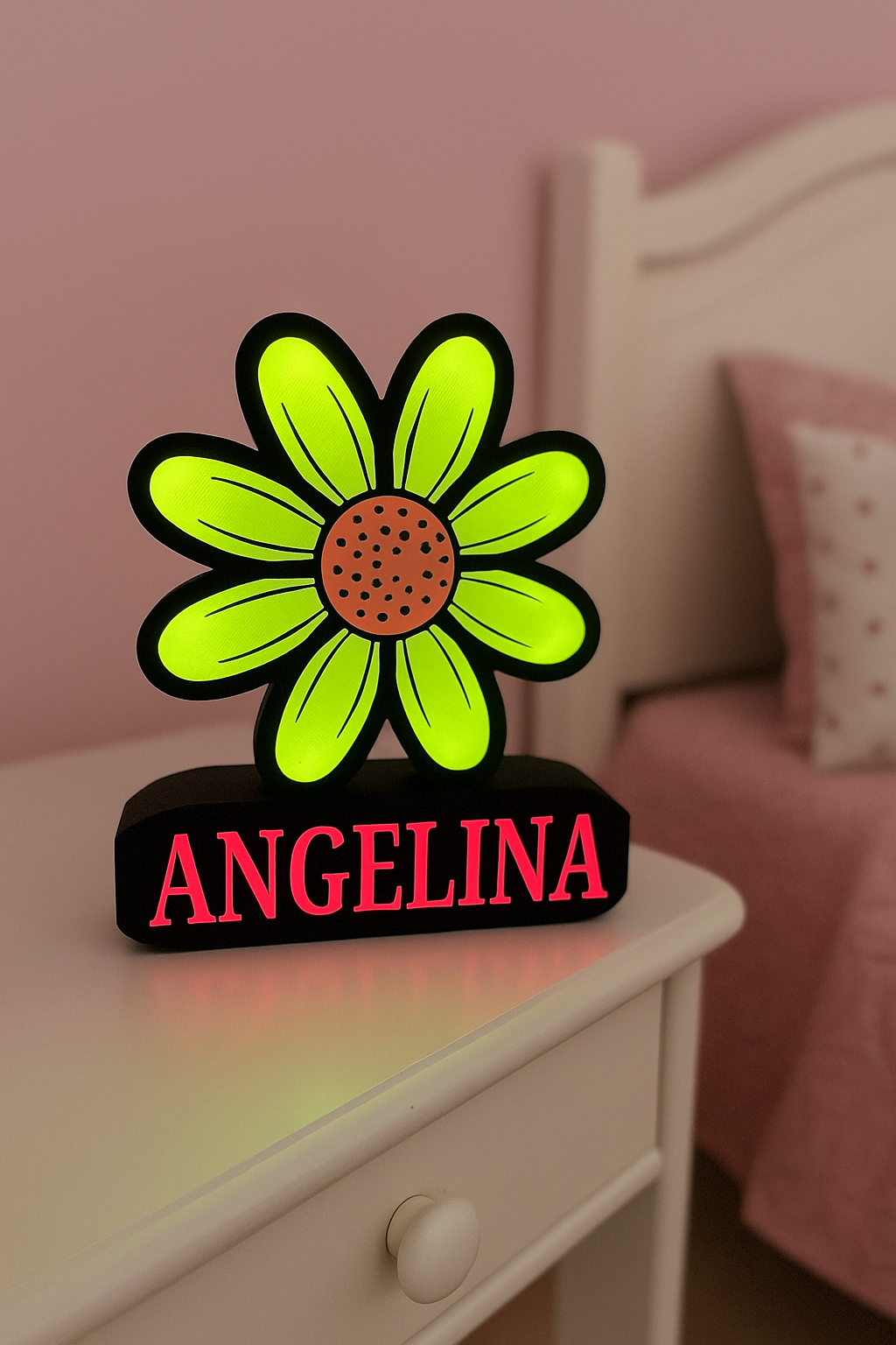 Flor daisy con nombre personalizado