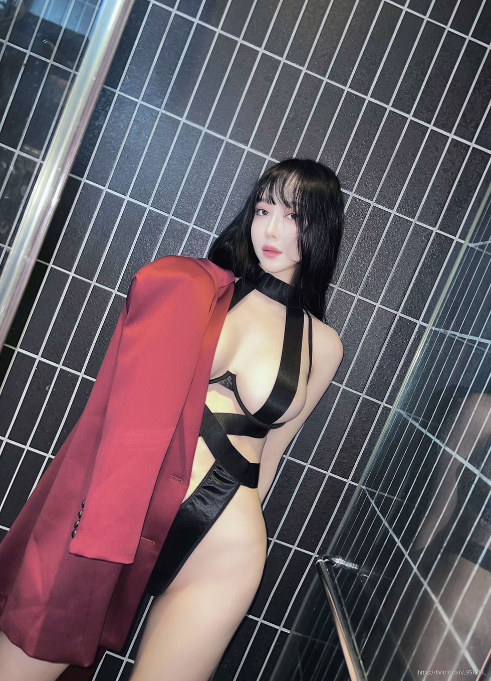 Luna Kim nude in bathroom, big breasts exposed in provocative pose — Fantrie PPV photo set