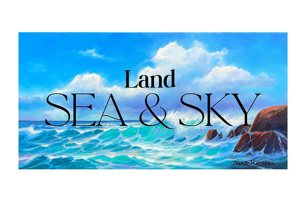 Oil painting of a sea and waves crashing on the rocks.