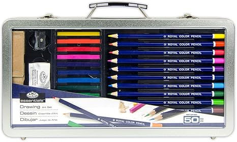 Royal & Langnickel Kunst-Set In Blechbox – Mit Pastellstiften, Softpastellkreide & Graphitstift