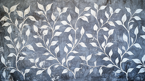 zobzen_a_grey_wall_with_indian_white_patterns_painted_on_it_wil_42a75ff0-7fb4-4816-a45a-0d