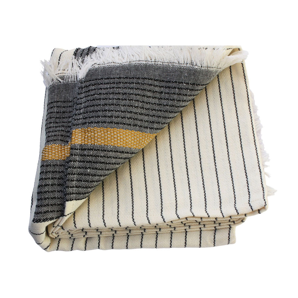 Thumbnail: Ibiza Palms Turkish Bath Towel, Peshtemal, Hammamtowel, Hammamdoek - Black