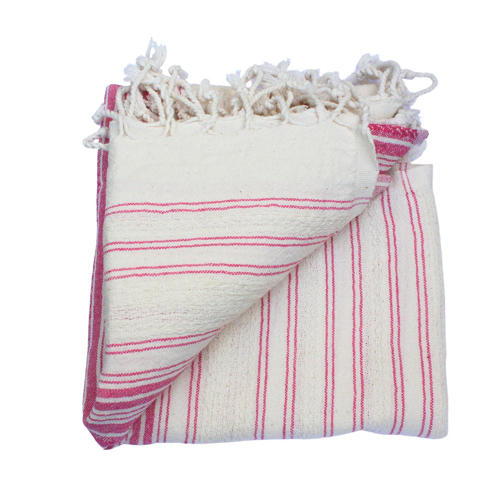 Thumbnail: Cancun Waves Turkish Bath Towel, Peshtemal, Hammamtowel, Hammamdoek - Pink