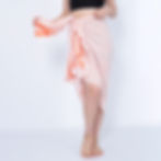 Thumbnail: Santorini Breeze Turkish Bath Towel, Peshtemal, Hammamdoek - Orange