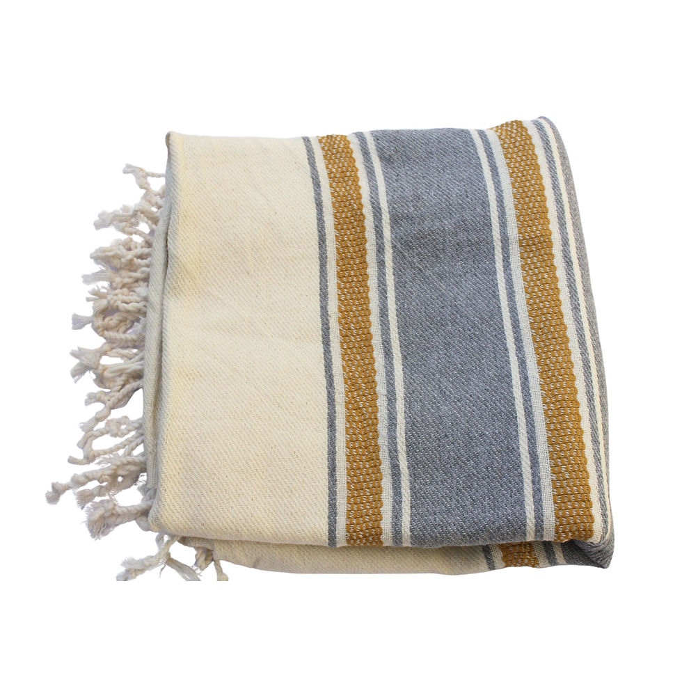 Thumbnail: Antalya Sunset Turkish Bath Towel, Peshtemal, Hammamtowel, Hammamdoek - Grey