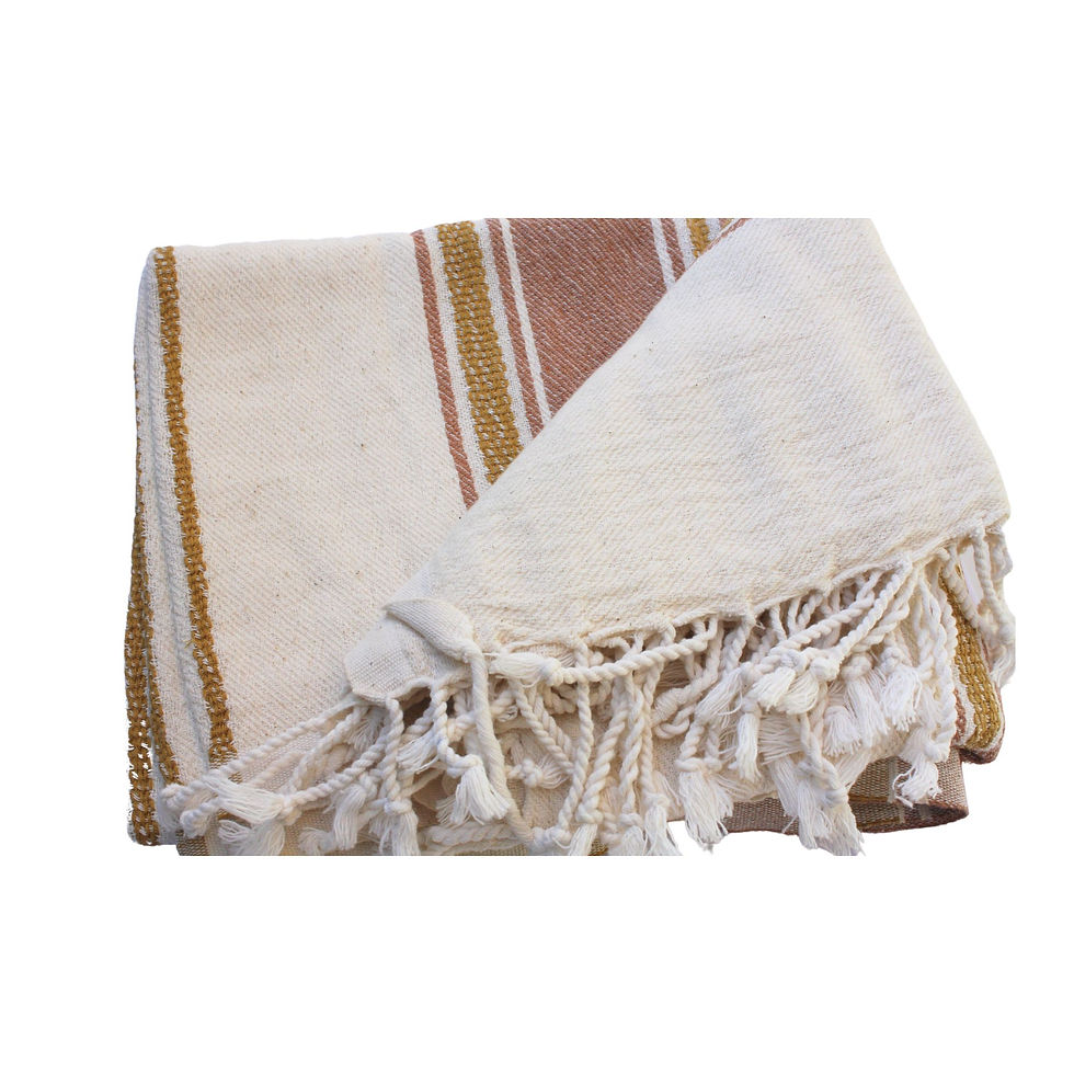 Thumbnail: Antalya Sunset Turkish Bath Towel, Peshtemal, Hammamtowel, Hammamdoek - Beige