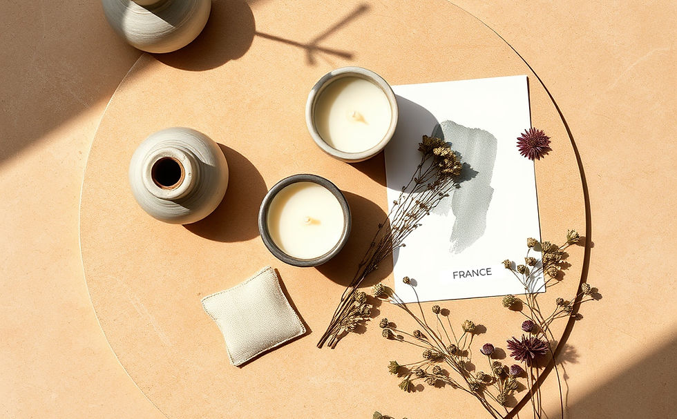 _A refined, minimalist flat lay scene on