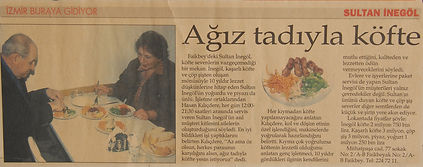 "Ağız tadıyla köfte", Gazete haberi, Sultan İnegöl Köftecisi