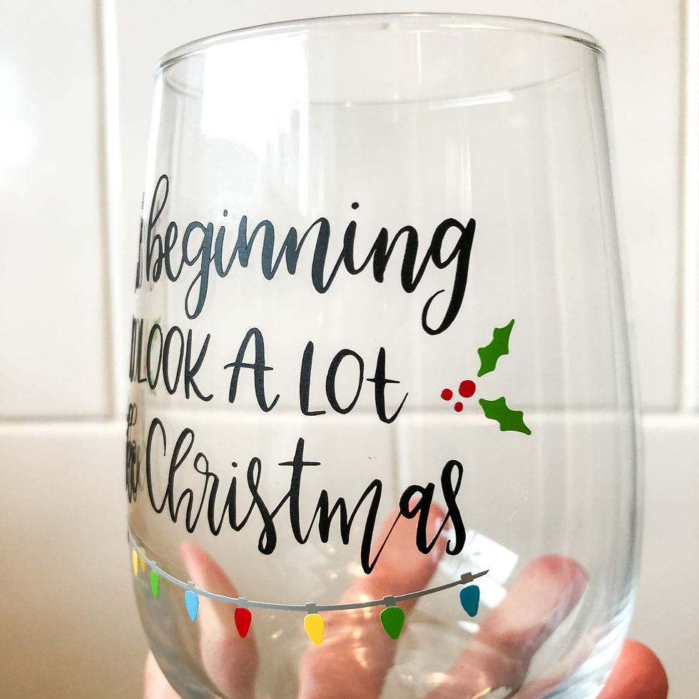 Thumbnail: It's Beginning To Look A Lot Like Christmas Stemless Wine Glass