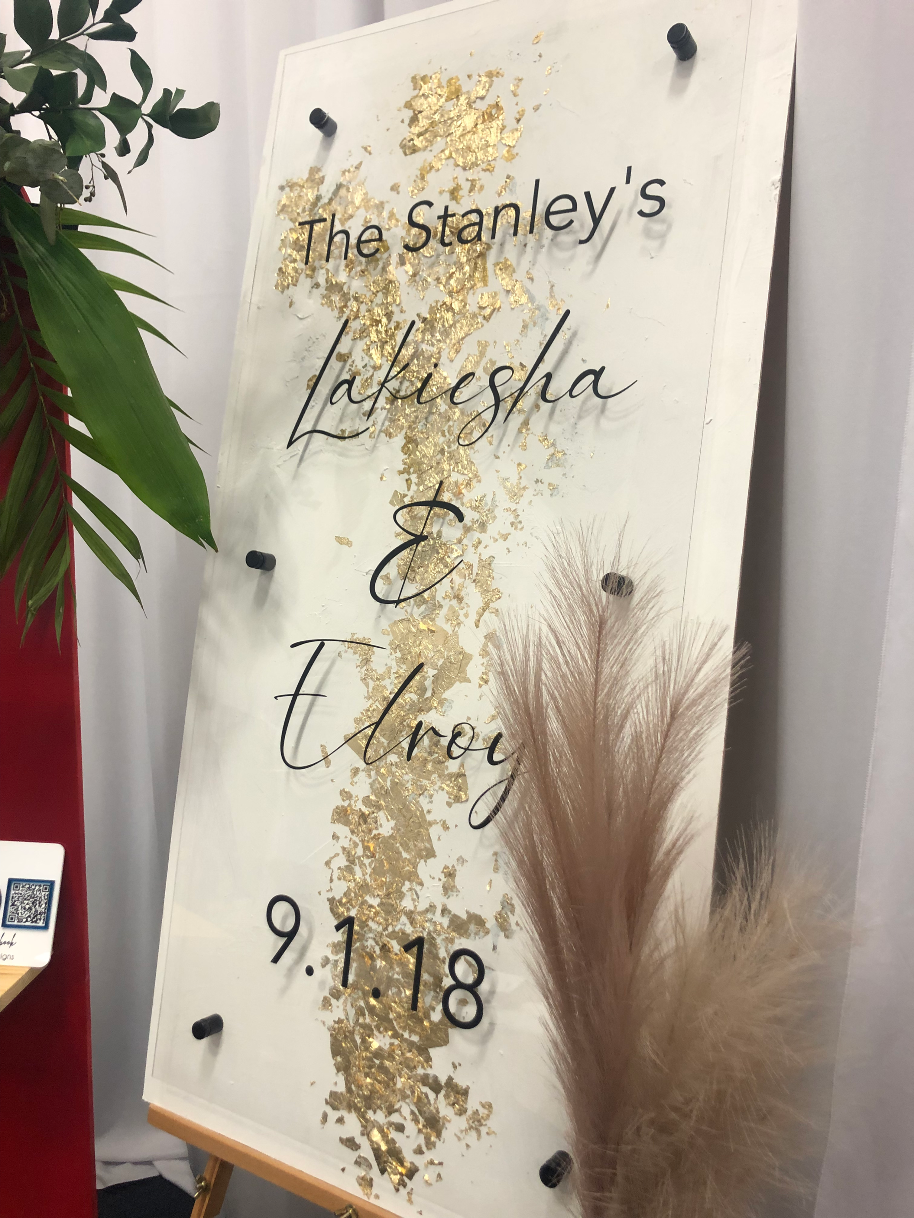 Painted Wood & Acrylic Welcome Sign