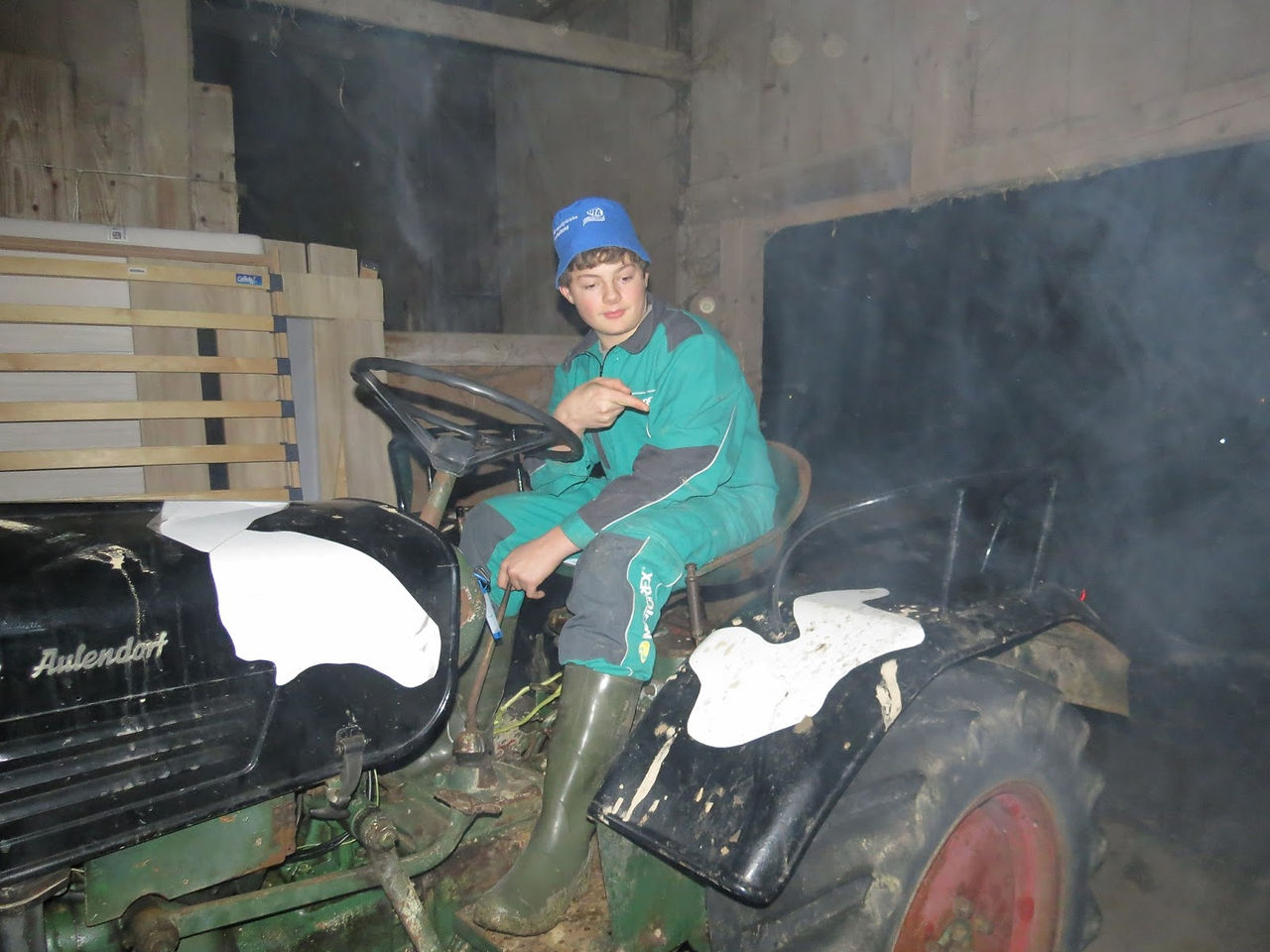 This kid loves the tractors