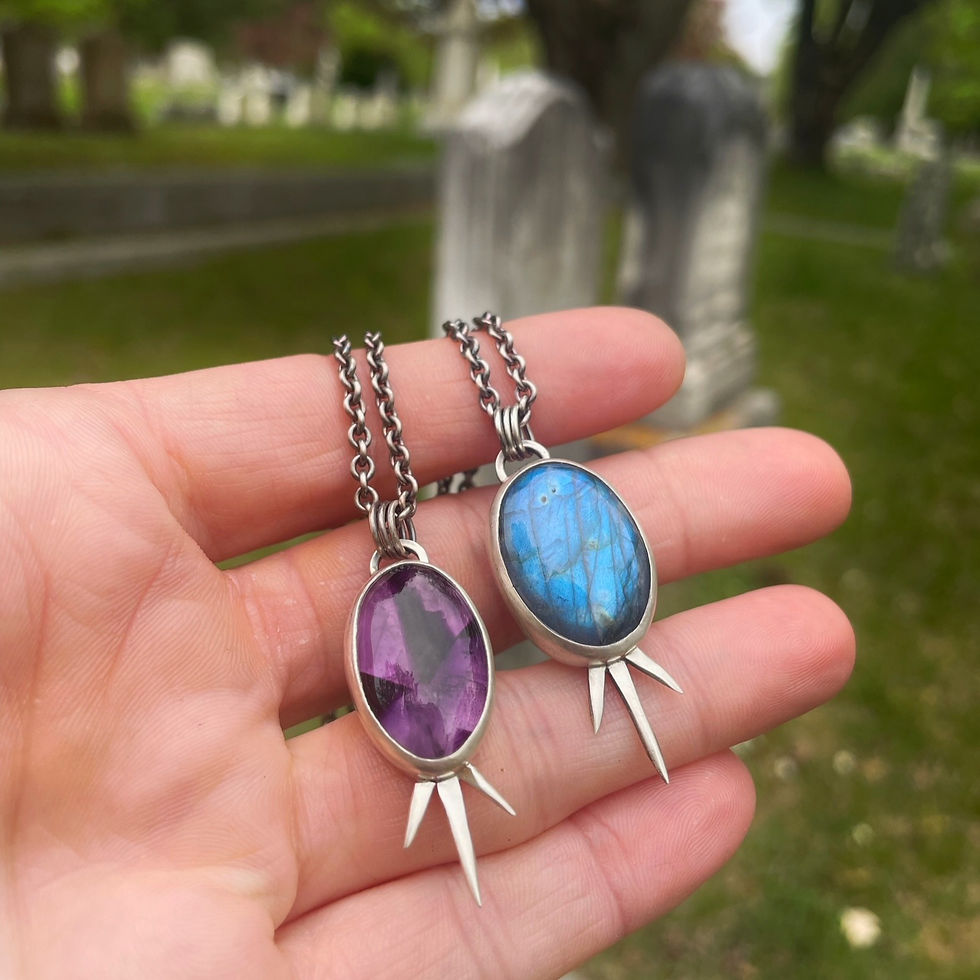 Thumbnail: Large Spiked Gem Necklace