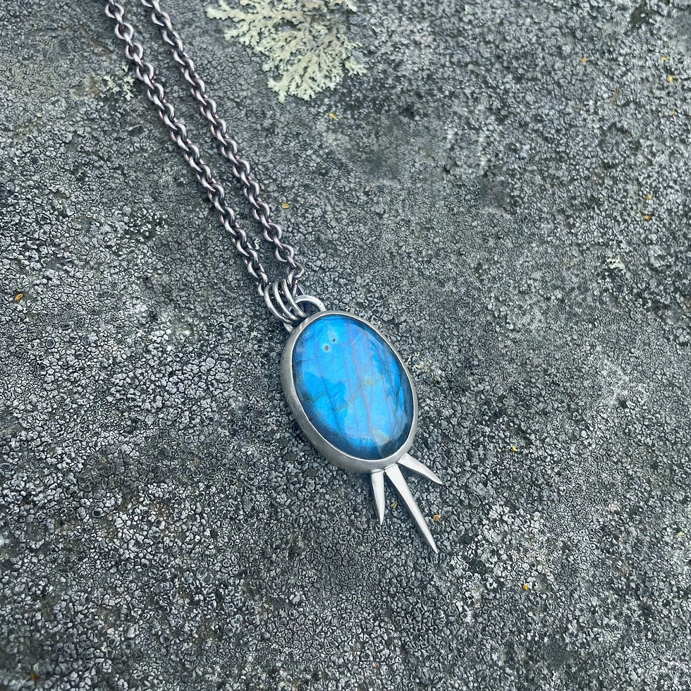 Thumbnail: Large Spiked Gem Necklace