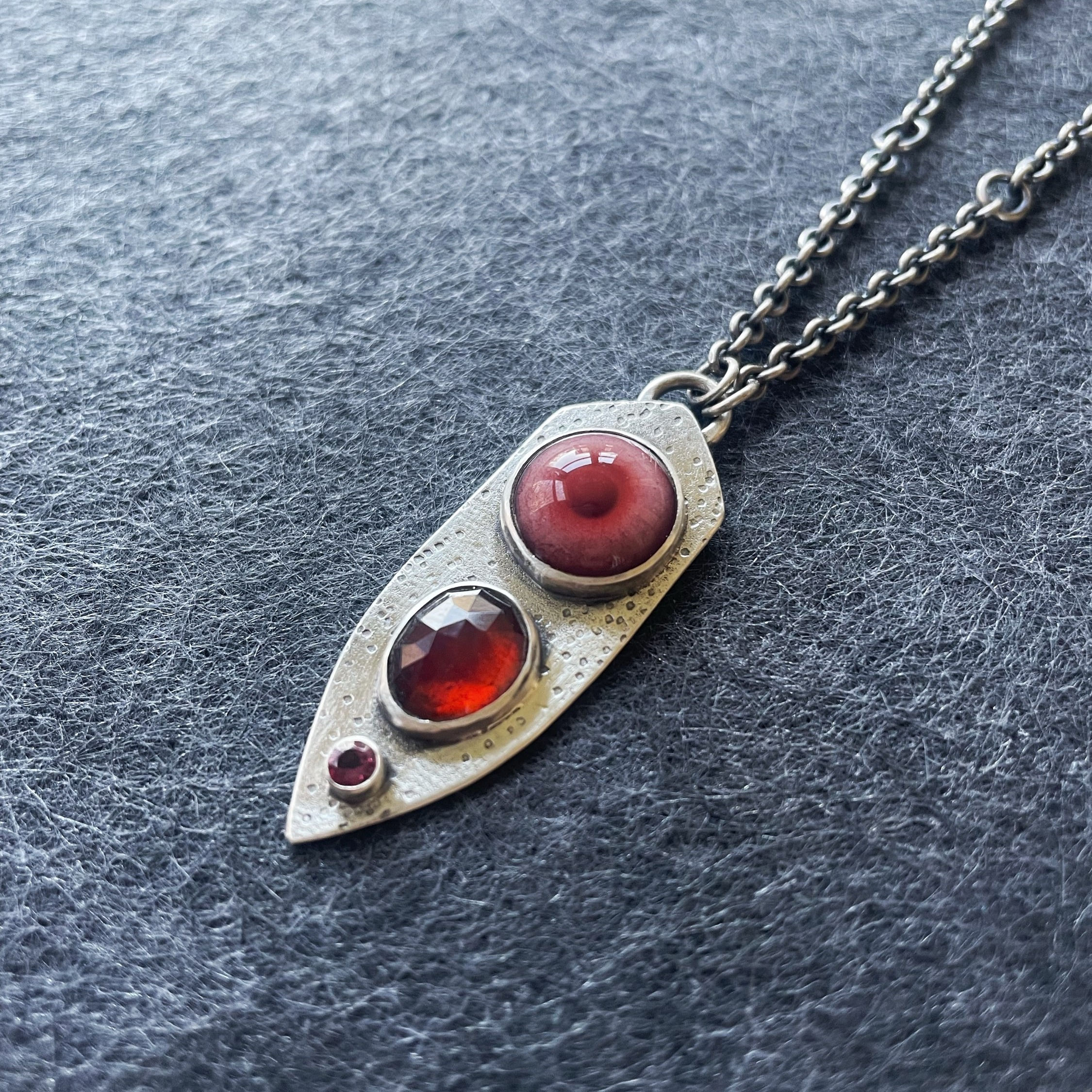 Curiosities Necklace with Garnets