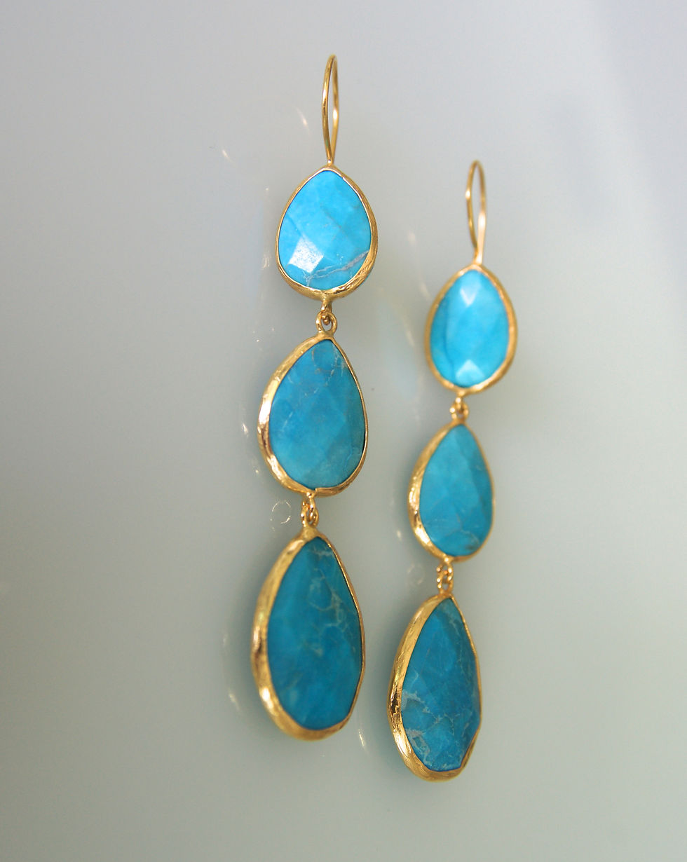Turquoise 3 Drop Earrings