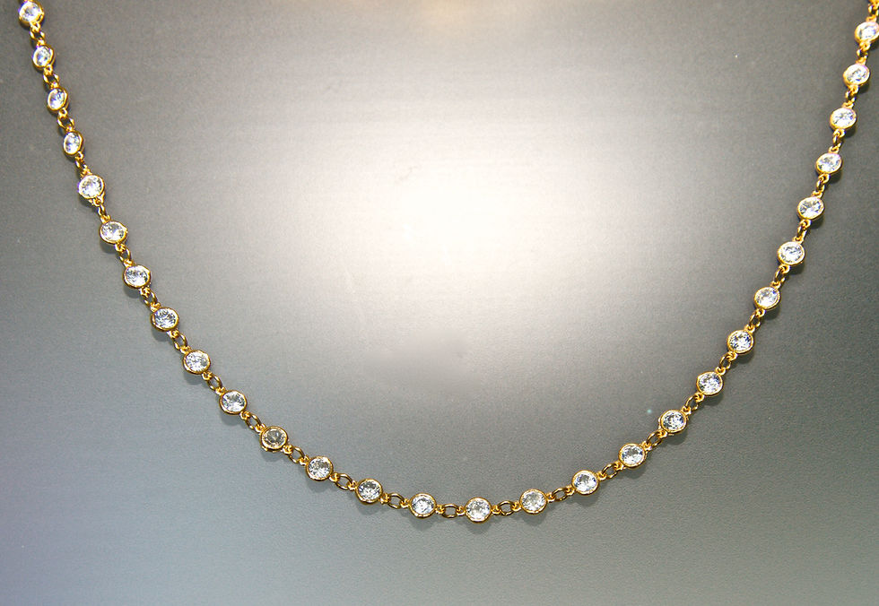 Short Crystal Chain Necklace hanging