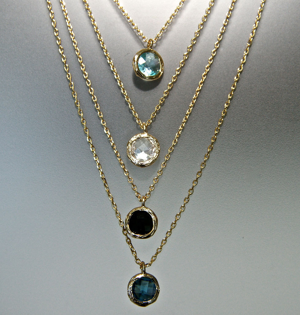 Small Round Gem Pendant All Colors