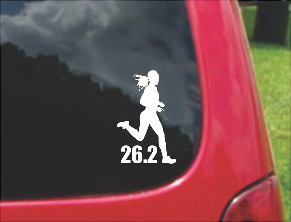 Thumbnail: Set (2 Pieces) 26.2  Marathon Run Girl Runner  Sticker Decals 20 Colors To Choos