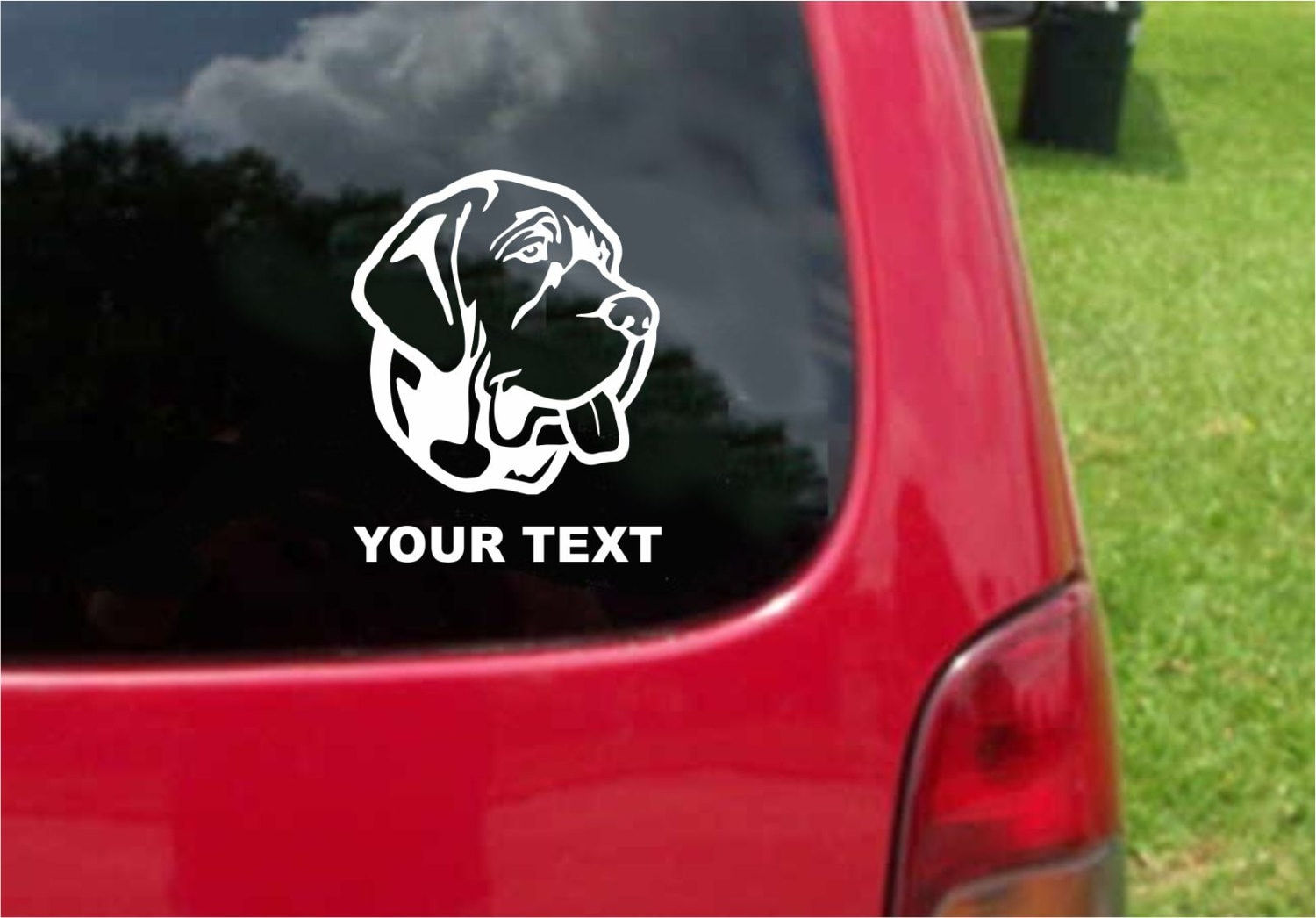 Set (2 Pieces) Mastiff  Dog  Sticker Decals with custom text 20 Colors To Choose