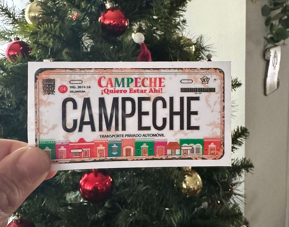 Thumbnail: Set Campeche Mexico Aluminum License Plate Sign Placa 6" x 12" and Sticker Decal