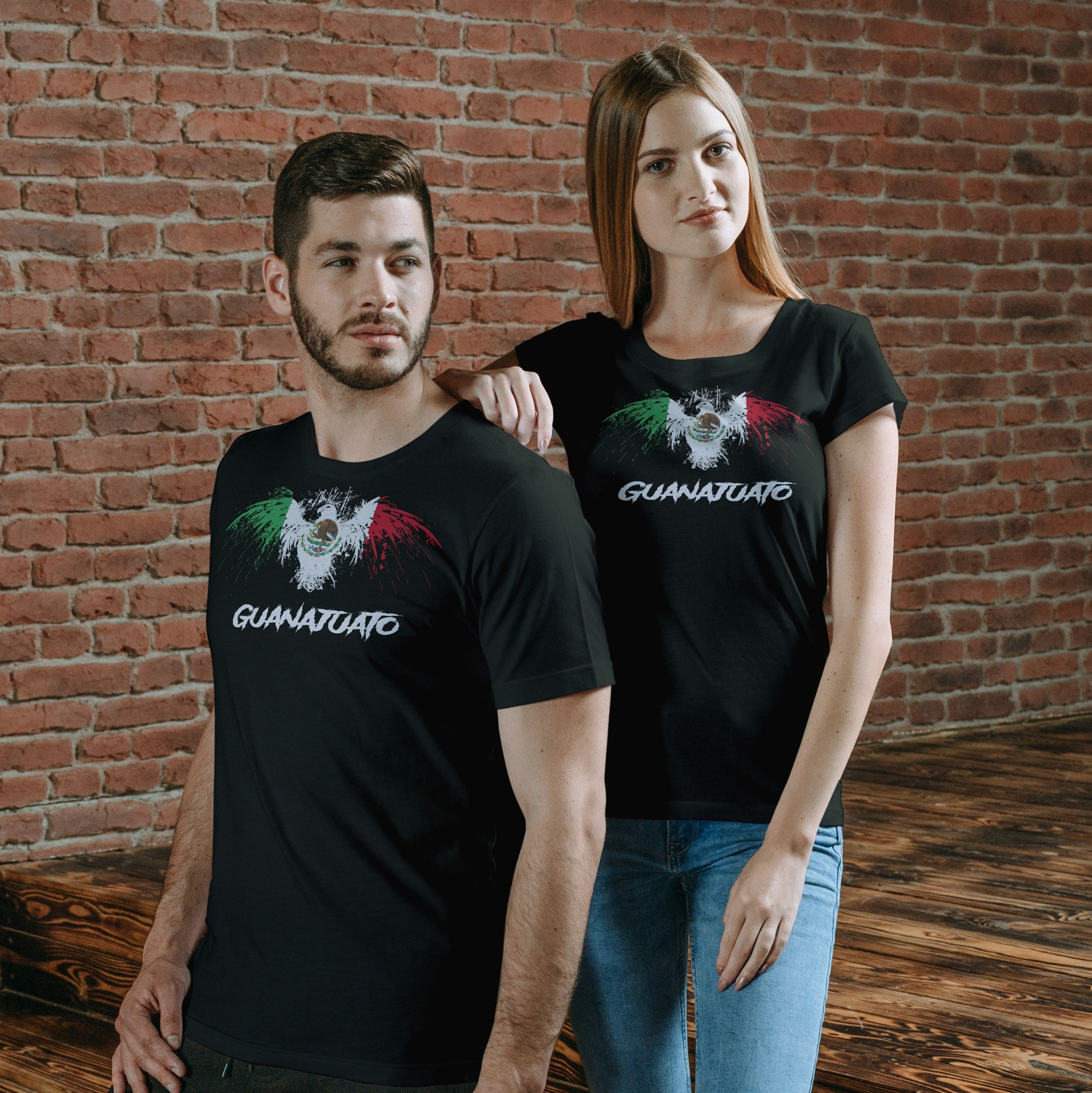 Guanajuato Mexico Eagle Flag Black T-Shirt playera Black t-shirt tshirt t shirt 