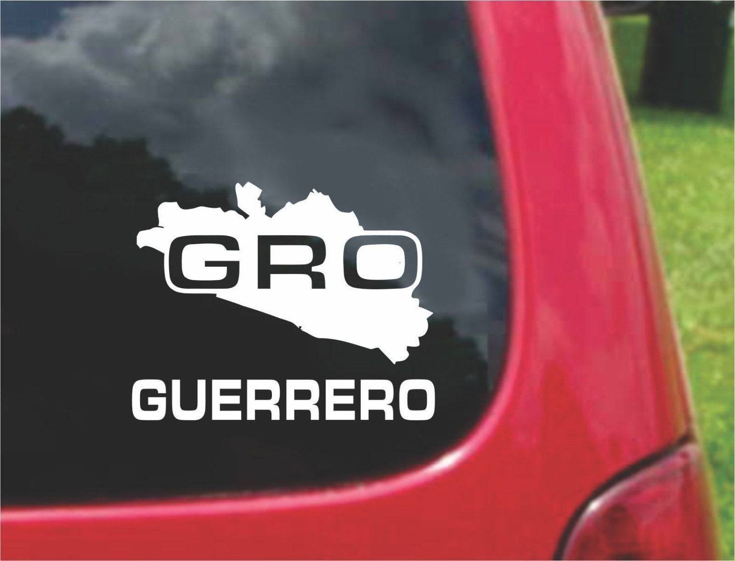 2 Pieces Guerrero Mexico Outline Map  Stickers Decals 20 Colors To Choose From. 