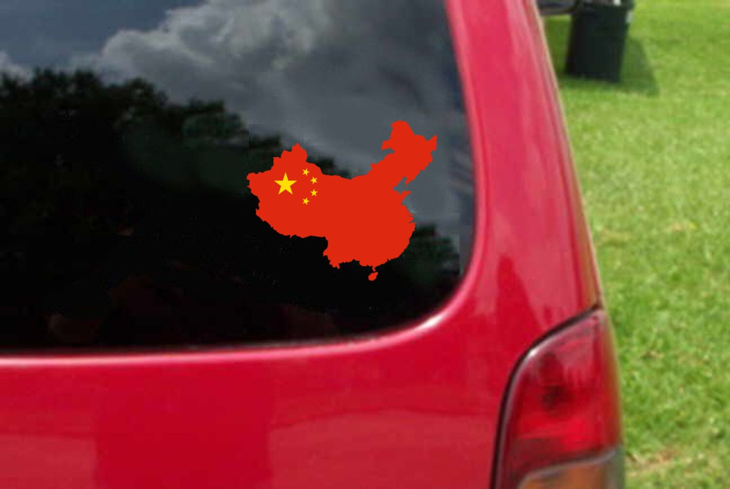 2 Pieces China Outline Map Flag Vinyl Decals Stickers Full Color/Weather Proof. 
