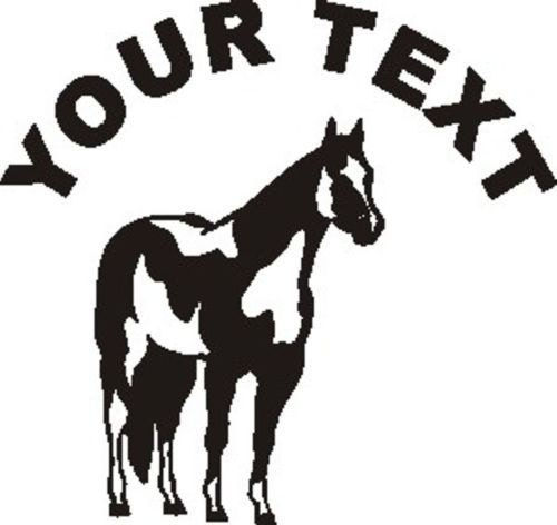 Thumbnail: Set (2 Pieces) Paint Horse Sticker Decals with custom text 20 Colors To Choose F