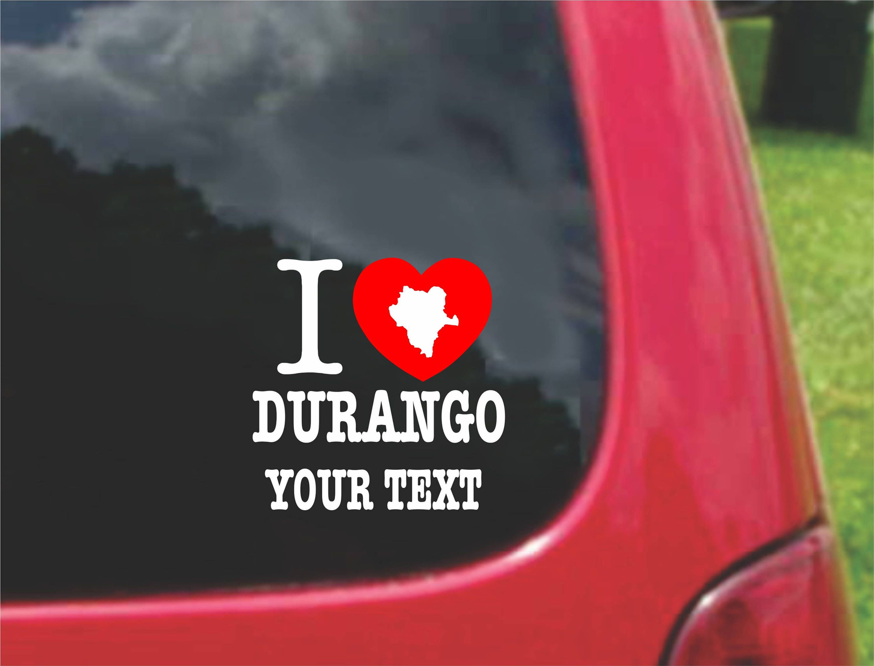 2 Pieces I Love Durango Mexico Stickers Decals 20 Colors To Choose From.  Free U