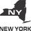 Thumbnail: 2 Pieces New York NY State USA Outline Map Stickers Decals 20 Colors To Choose F