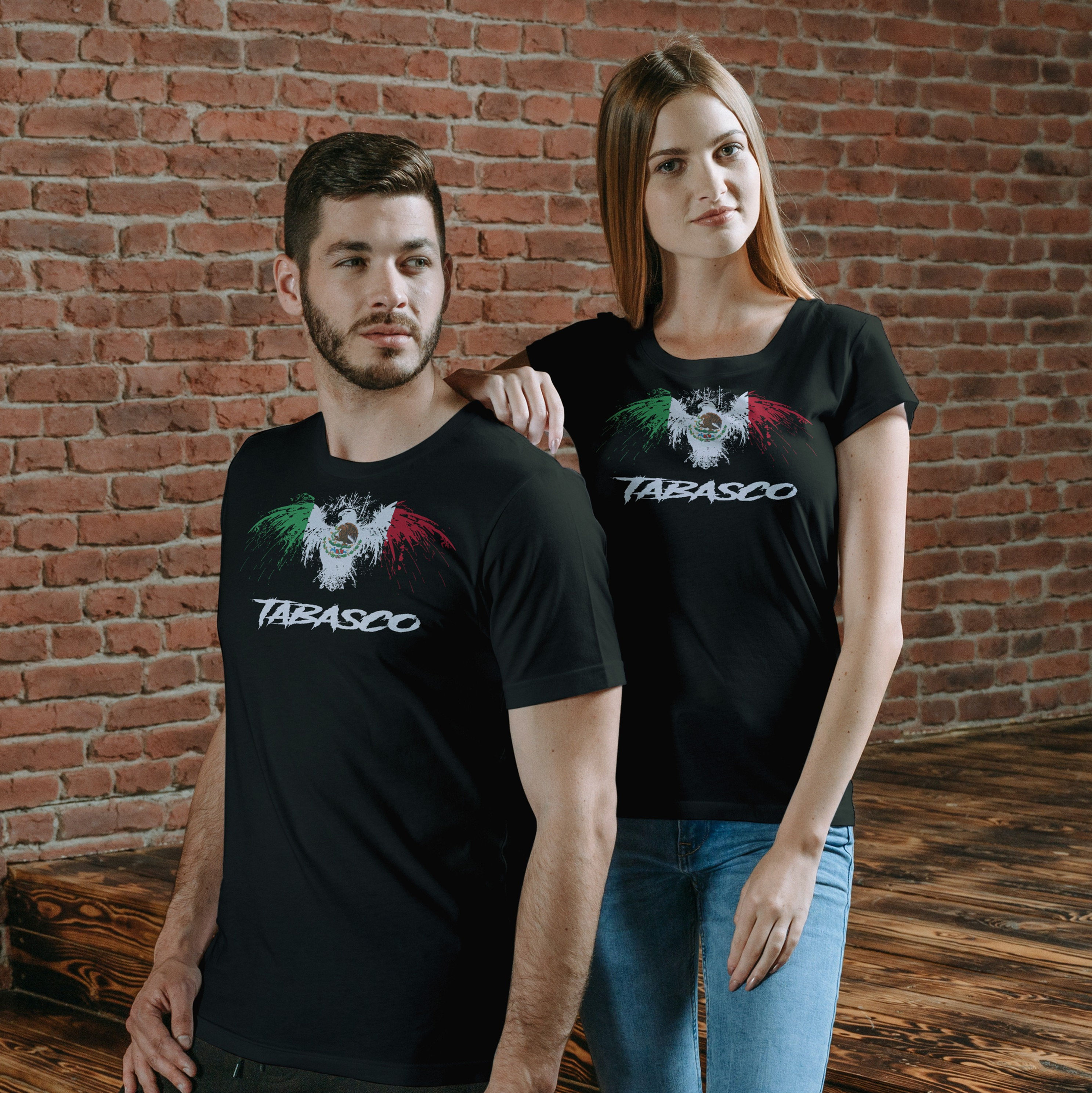 Tabasco Mexico  Eagle Flag Black T-Shirt playera Black t-shirt tshirt t shirt pl