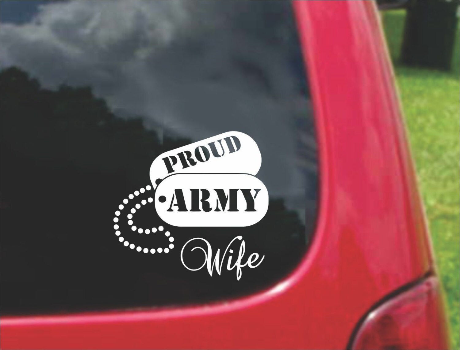 Set (2 Pieces)  Proud Army Wife Sticker Decals 20 Colors To Choose From.  U.S.A 