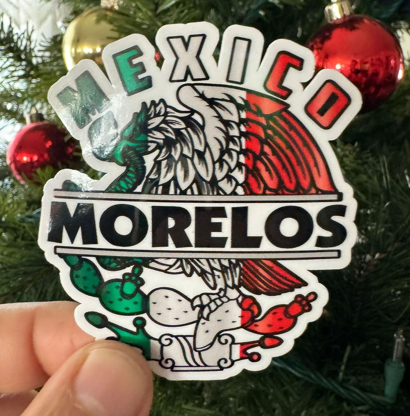 2 Pieces Morelos Mexico.  Eagle Emblem  Decals Stickers Full Color/Weather Proof