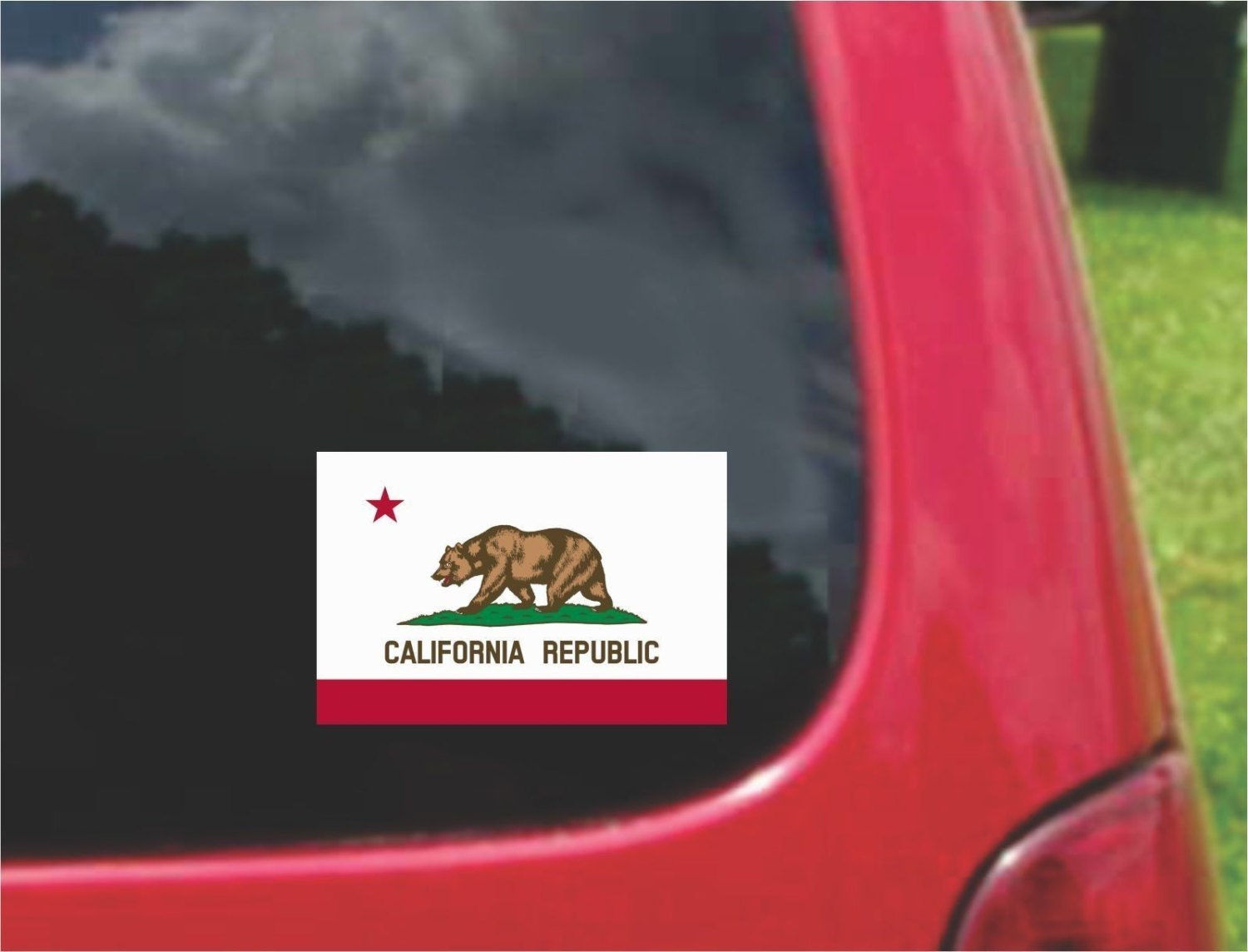2 Pieces  California  State Flag Vinyl Decals Stickers Full Color/Weather Proof.
