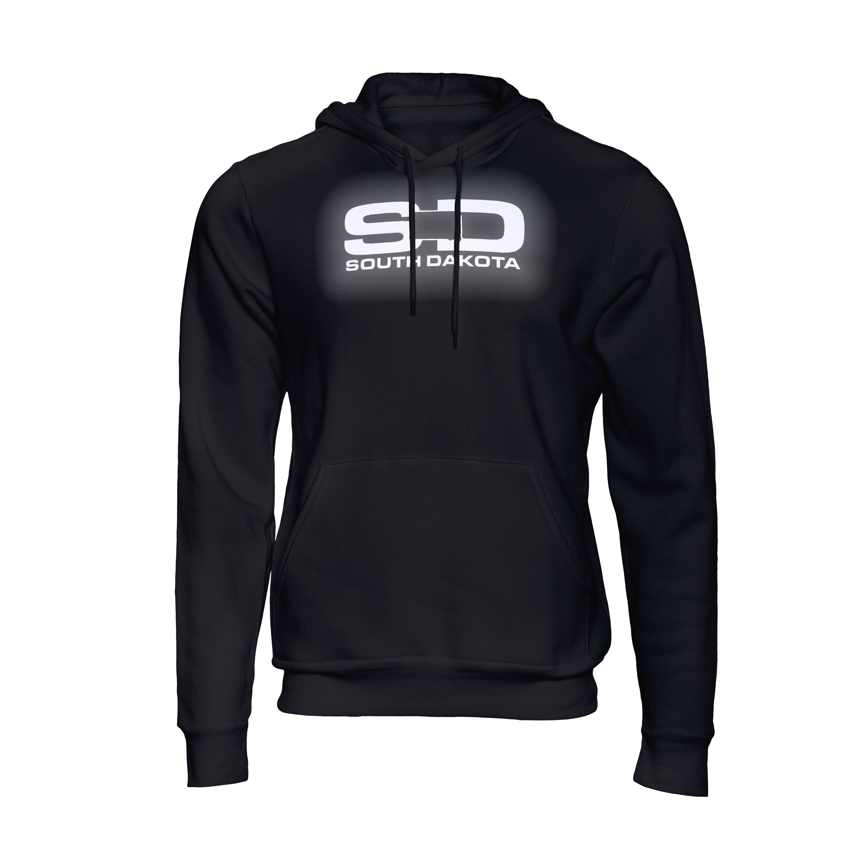South Dakota SD Reflective Logo Black Pullover Hooded Hoodie Hoody