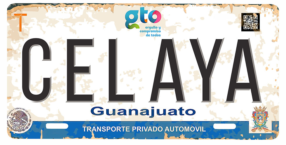 Thumbnail: Set of 2 Decorative Celaya Guanajuato License Plate Decal Stickers Full Color, W