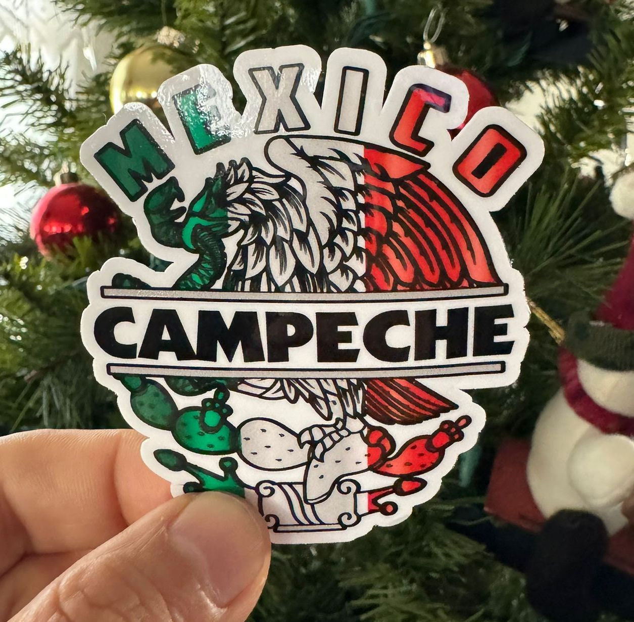 2 Pieces Campeche Mexico.  Eagle Emblem  Decals Stickers Full Color/Weather Proo