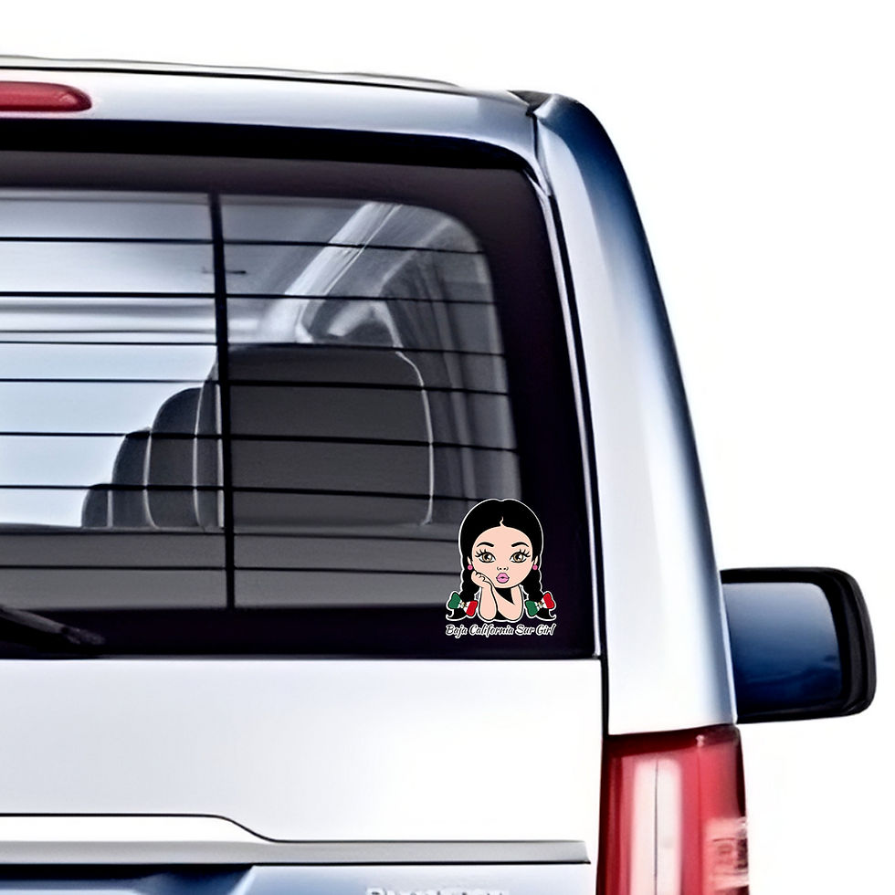 Thumbnail: Set of 2 Baja California Sur Girl Mexico Cartoon Decals Stickers Full Color Weat