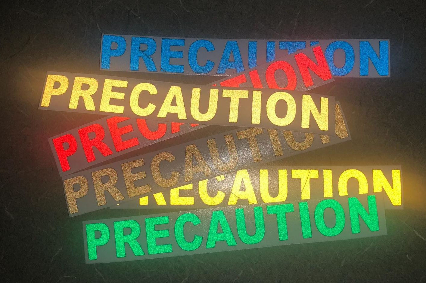 PRECAUTION REFLECTIVE Lettering Decal Sticker Die Cut Free Shipping (USA Only)