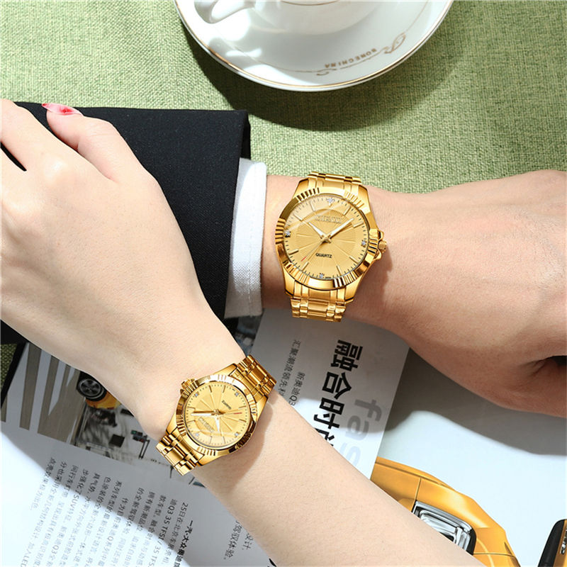 Miniature : SHD - CHENXI 050A Brand Luxury Gold Dress Watches Stainless Steel Unique Golden 