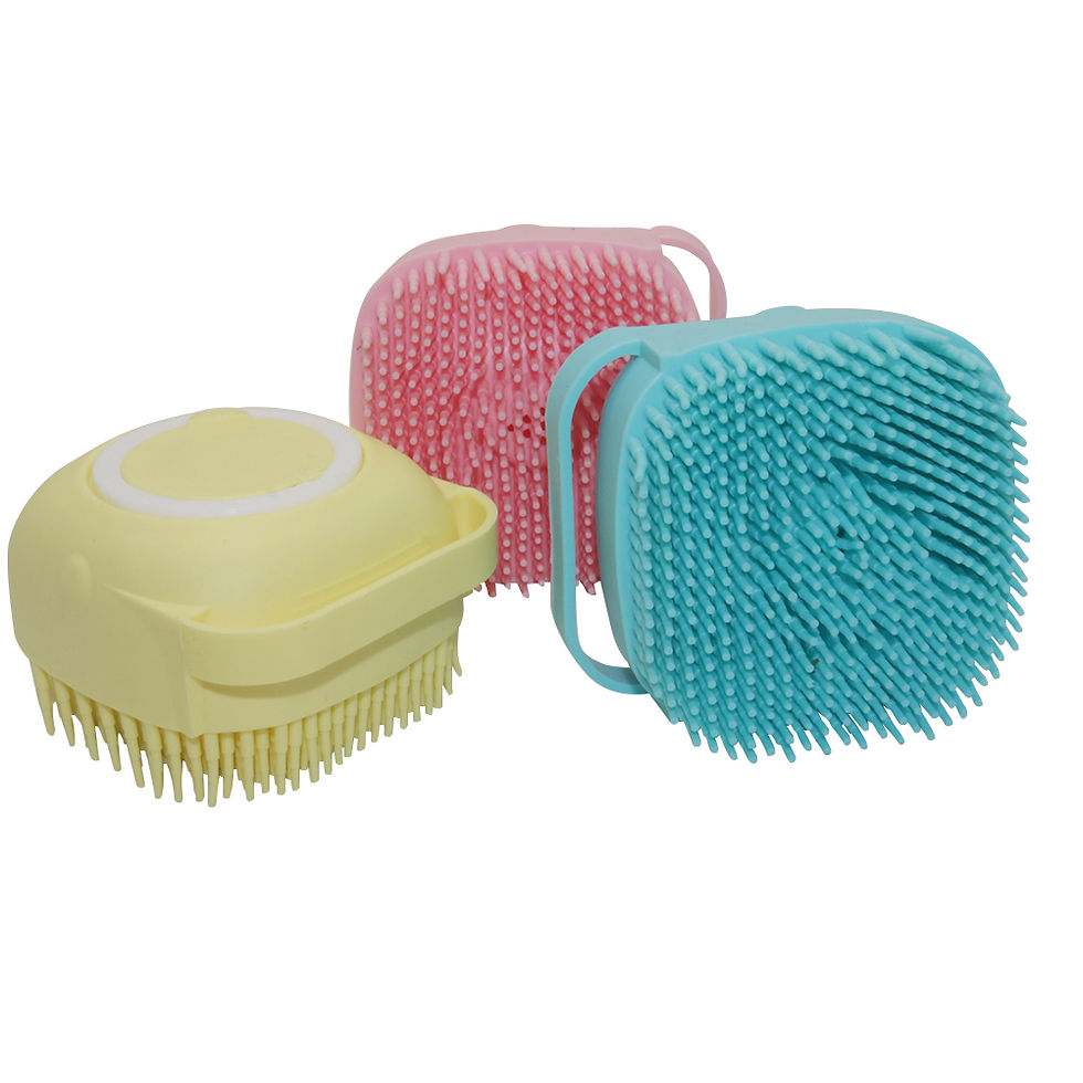 Thumbnail: Bathroom Puppy Dog Cat Bath Massage Gloves Brush Soft Safety Silicone Pet Access
