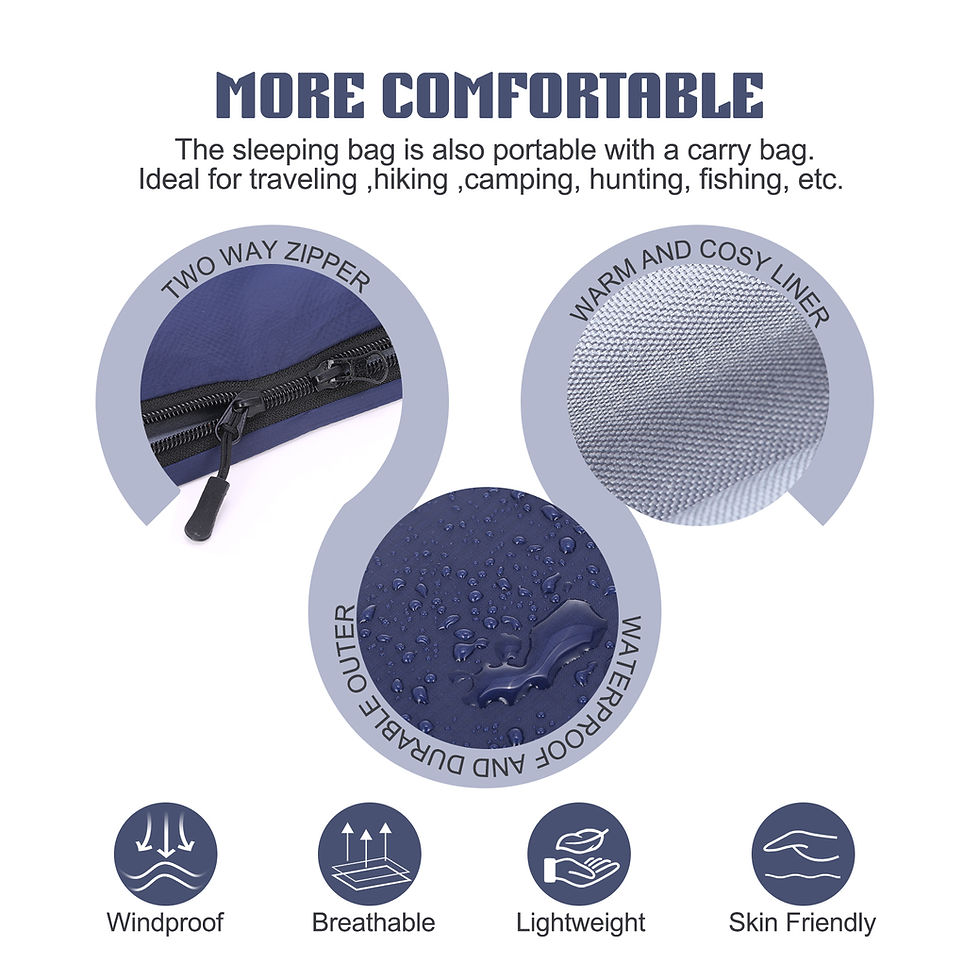 Thumbnail: LIXADA 190 * 75cm Outdoor Envelope Sleeping Bag Camping Travel Hiking Ultra-ligh