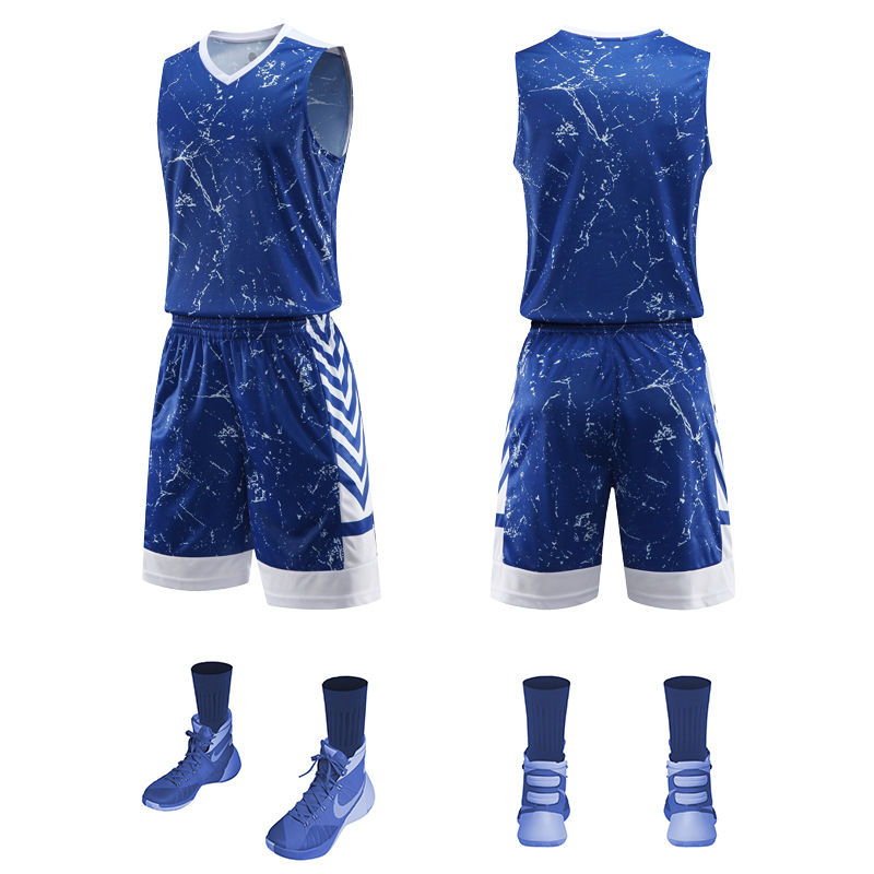 Miniature : Size XS-7XL Customizable New Children's Basketball Uniform Set Men's Breathable 