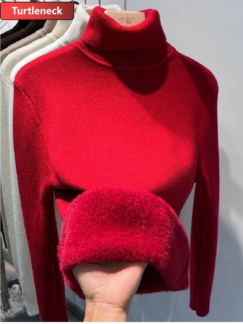 Thumbnail: SHD - LuxeVelvet Winter Chic Turtleneck Sweater