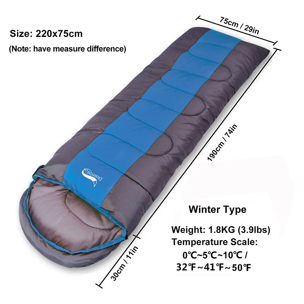 Thumbnail: Desert&Fox Camping Sleeping Bag Lightweight 4 Season Warm & Cold Envelope